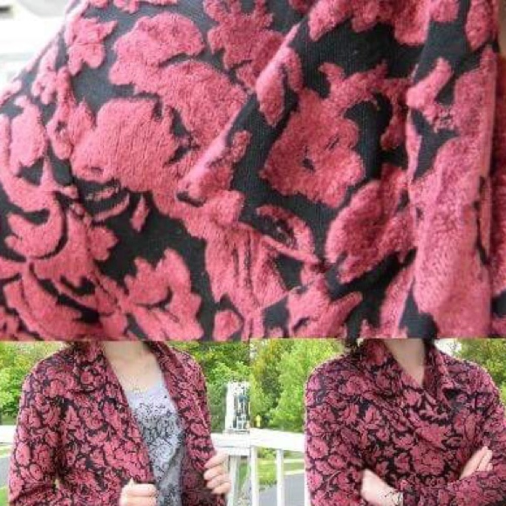 Baggy Maroon Velvety Black see through Shrug Top