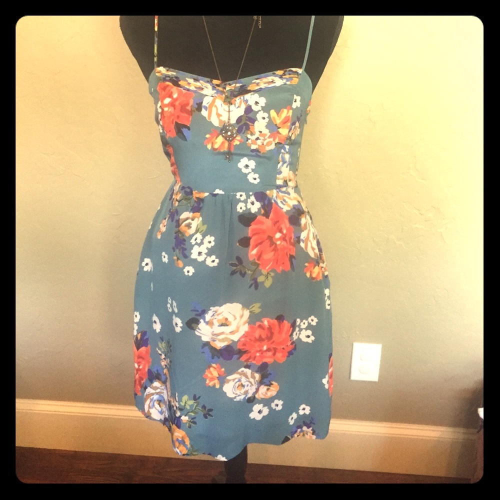 Anthropologie- Gorgeous floral dress with pockets