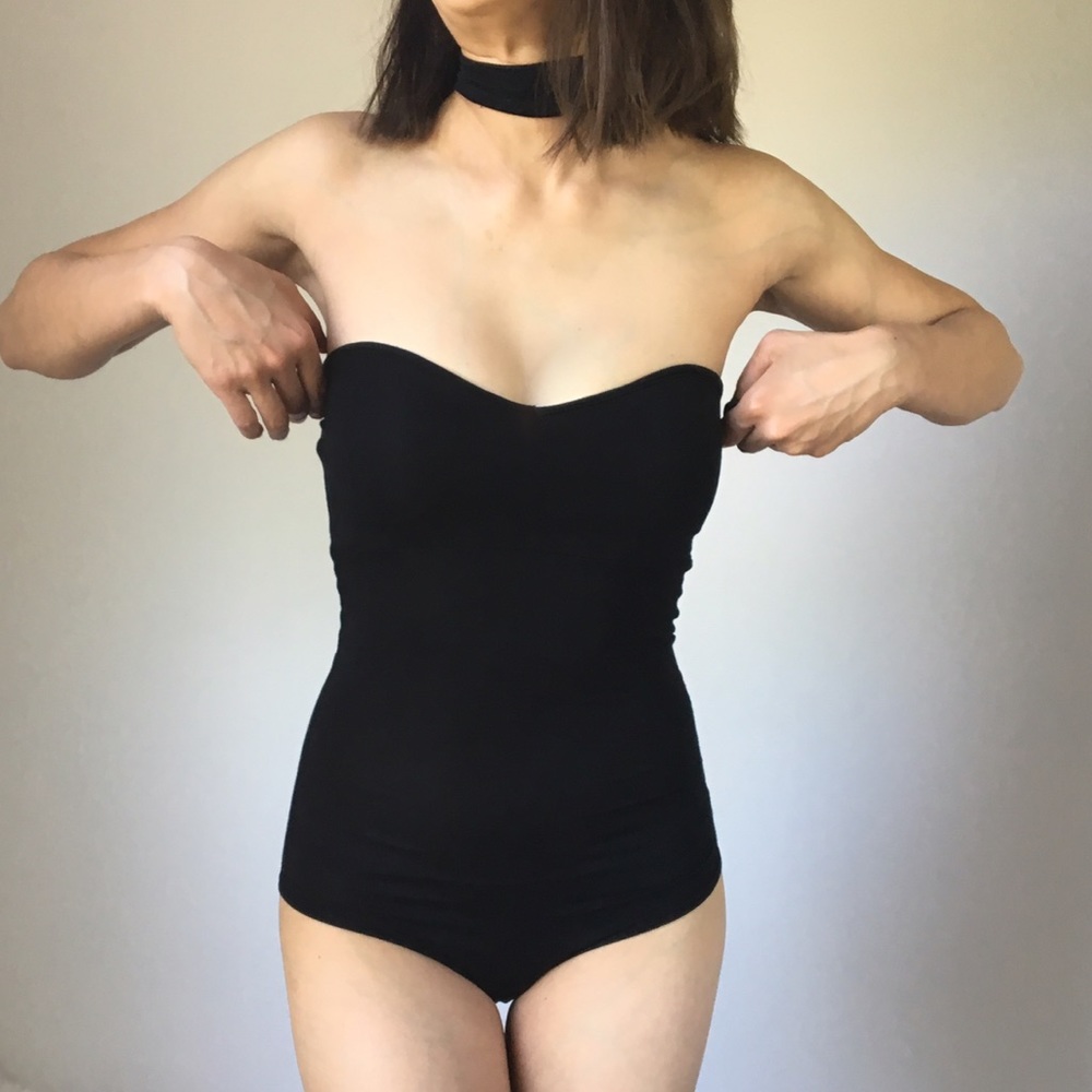 Rebel chic black choker bustier bodysuit .non slip - Picture 3 of 4