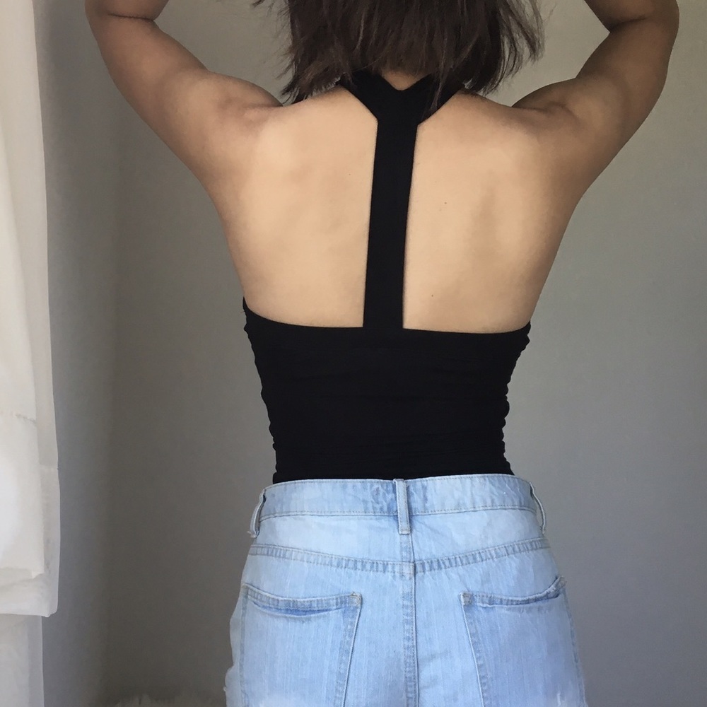 Rebel chic black choker bustier bodysuit .non slip - Picture 4 of 4