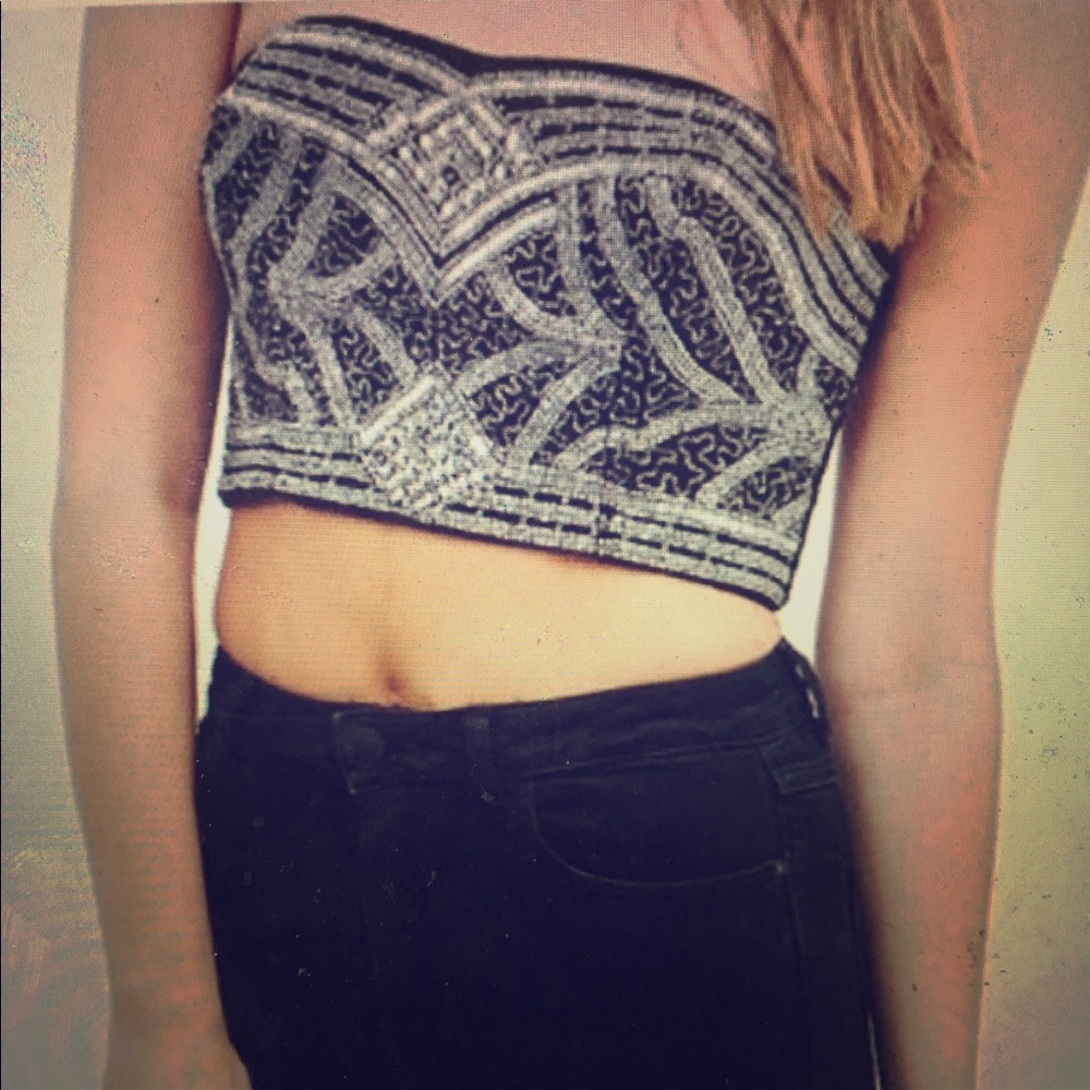 Urban outfitters fully beaded crop top/bandeau