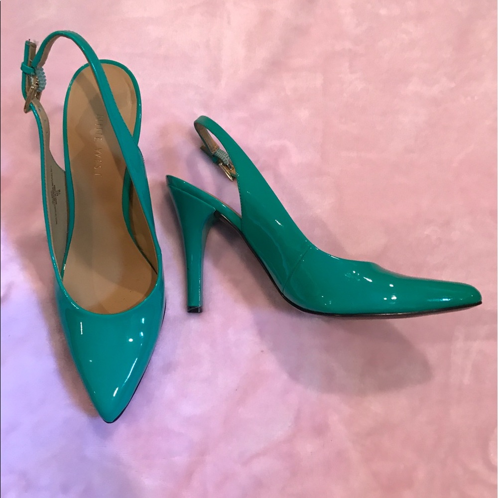 Calvin Klein teal heels