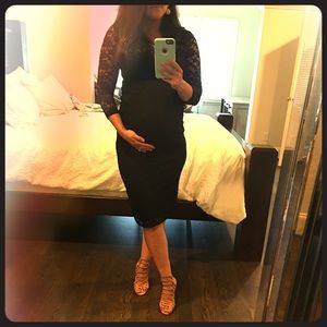 Black lace maternity dress, size 6