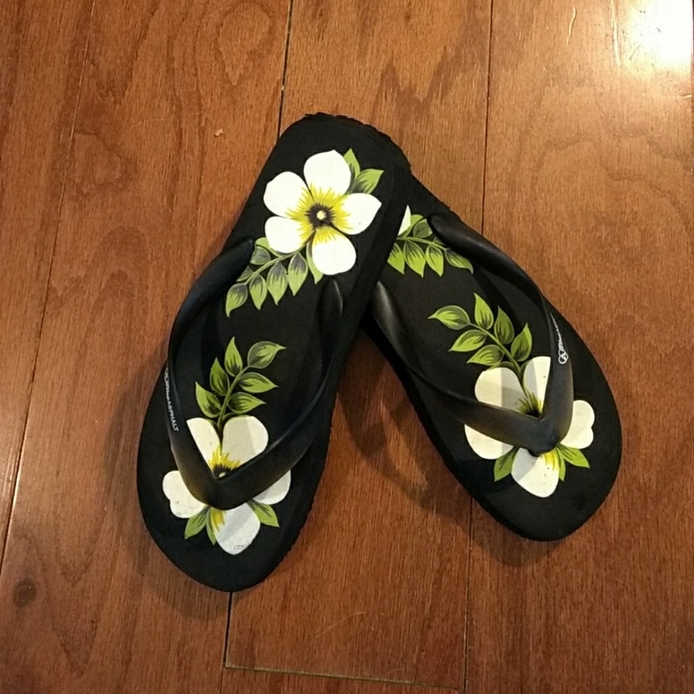 👡-Blue Asphalt Flip Flop Wedges- Ladies- NWOT- 👡