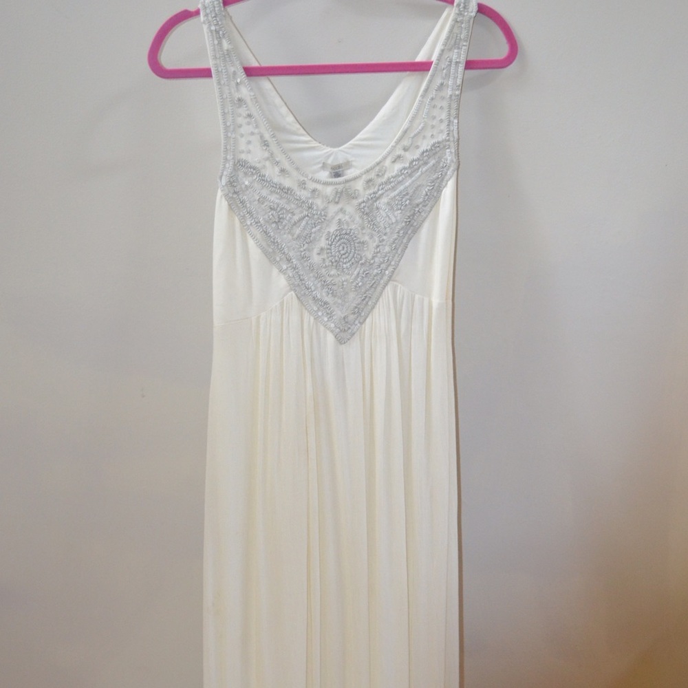 Maxi dress with embroidered top