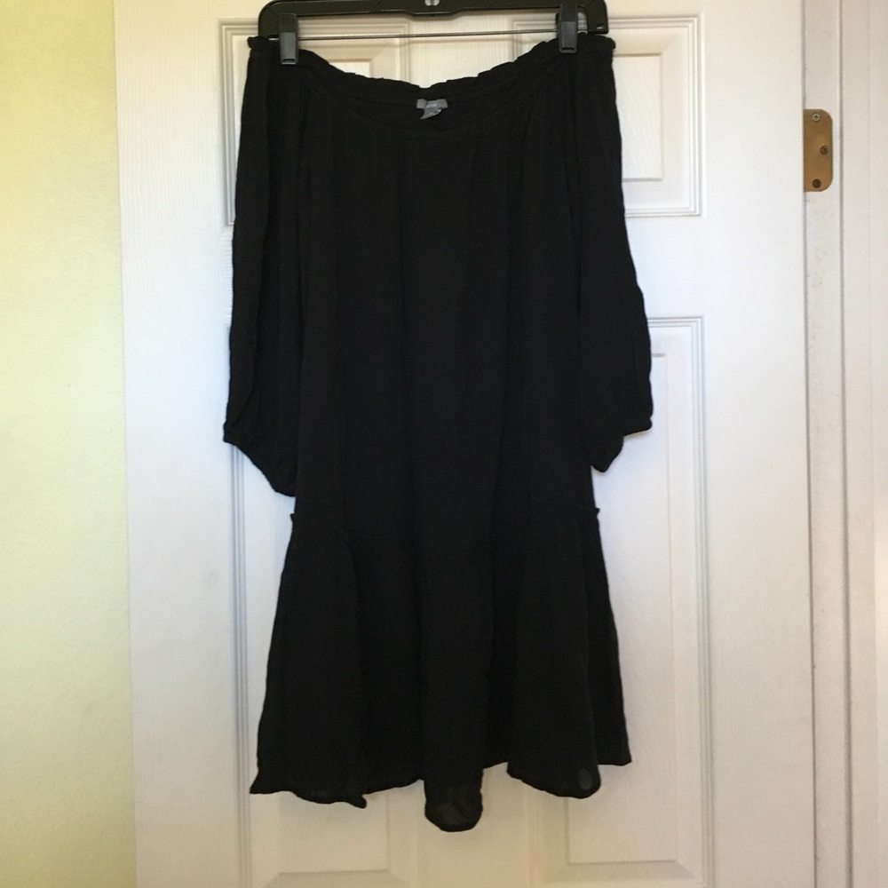 Off the shoulder black dress