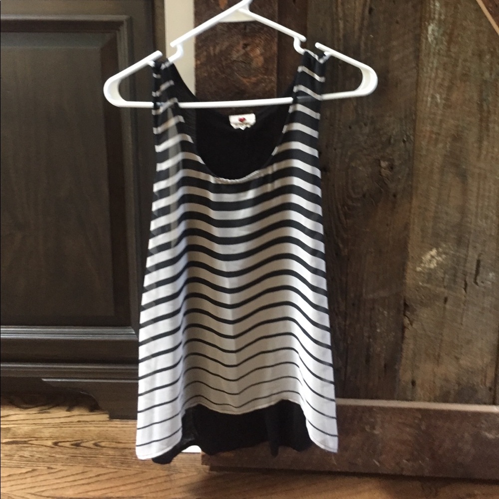sheer black and tan tank top