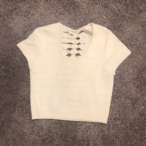 Parker cropped ribbed top