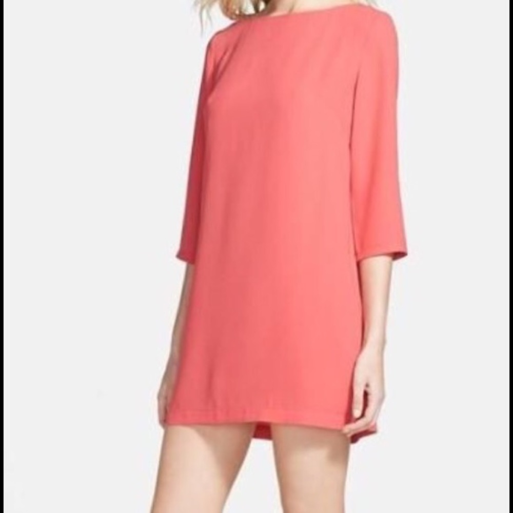 Leith peach 🍑 boat neck crepe shift dress