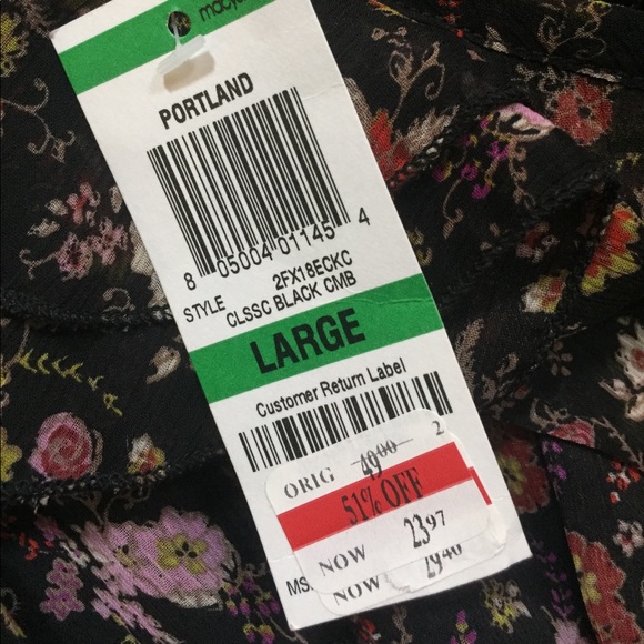 Black Floral Print Dress - Picture 3 of 4