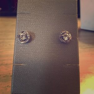 White sapphire earrings in sterling silver