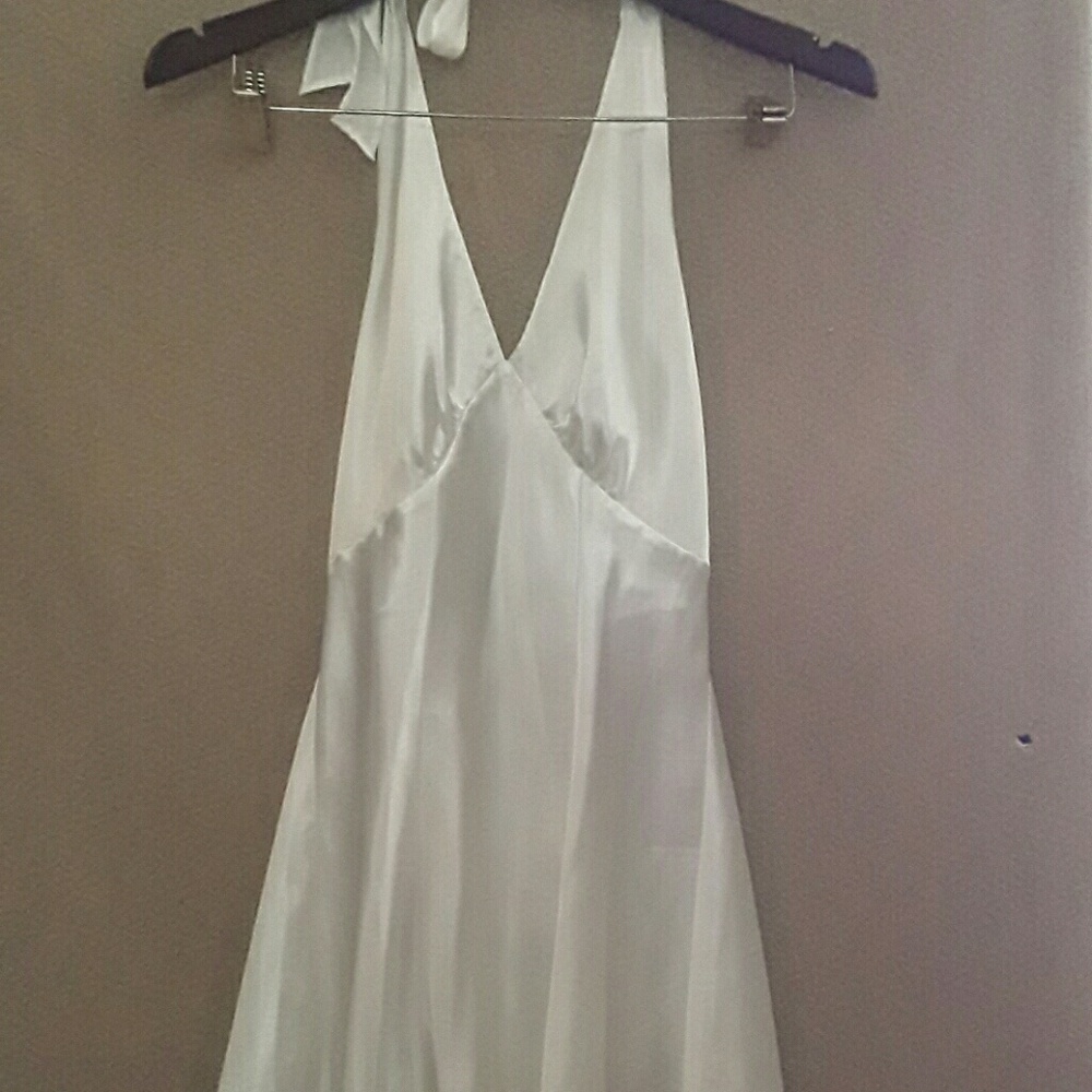 Fredericks white silky halter nwot  SOLD
