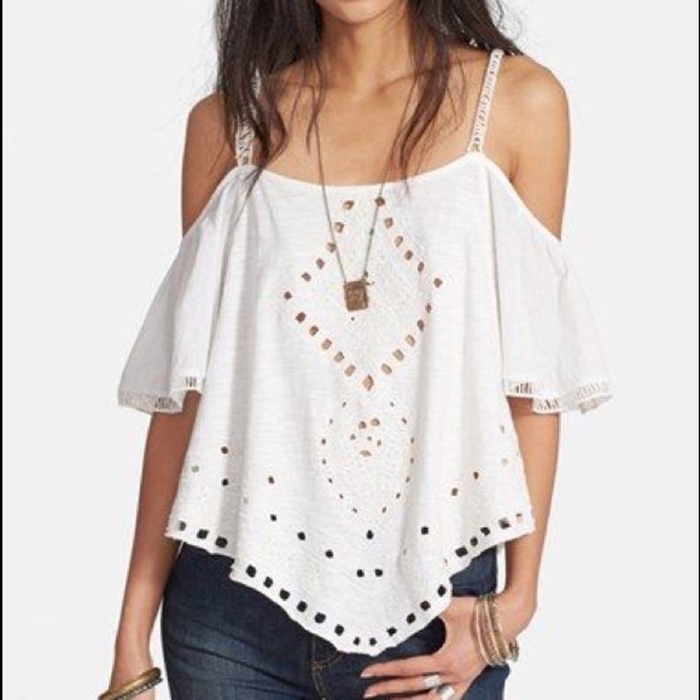 ✨HOST PICK✨ Free People Cold Shoulder Eyelet Top