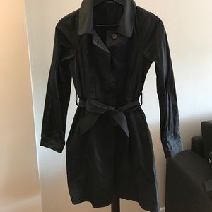 Theory black spring raincoat