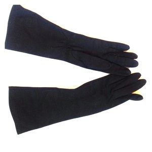 Long black vintage gloves