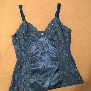 Beautiful Teal Camisole embellished with sequins.