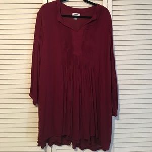 Burgundy long sleeve dress