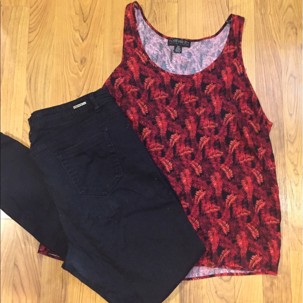 Palm tree print tank top