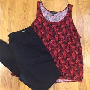 Palm tree print tank top