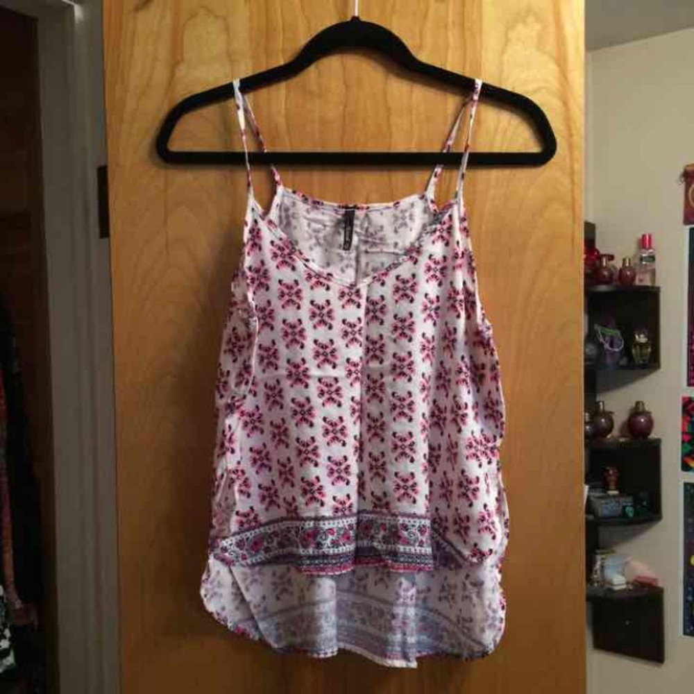 UO Festival Hippie Printed High Low Side Slit Tank