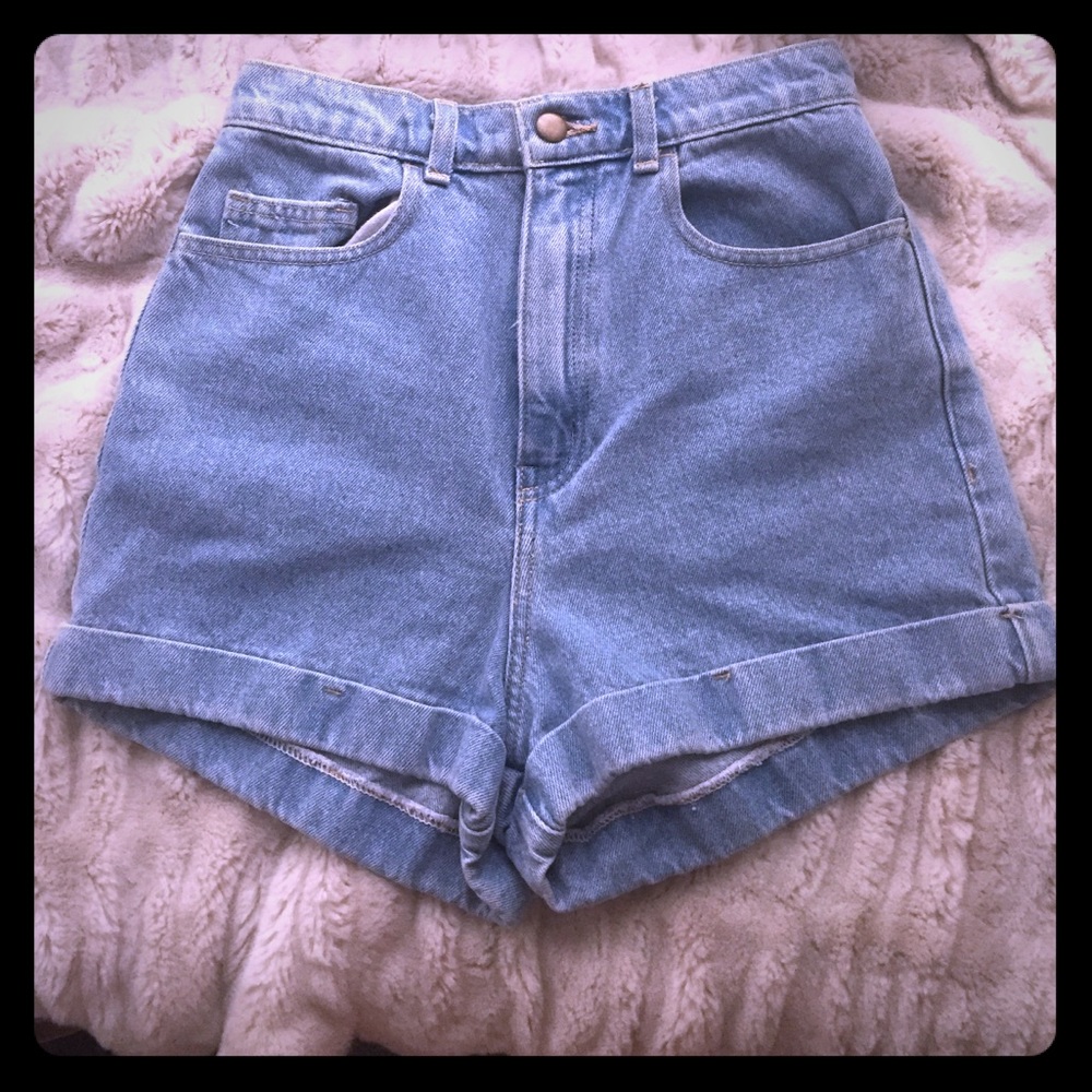 Light Blue cuffed jean shorts from AA