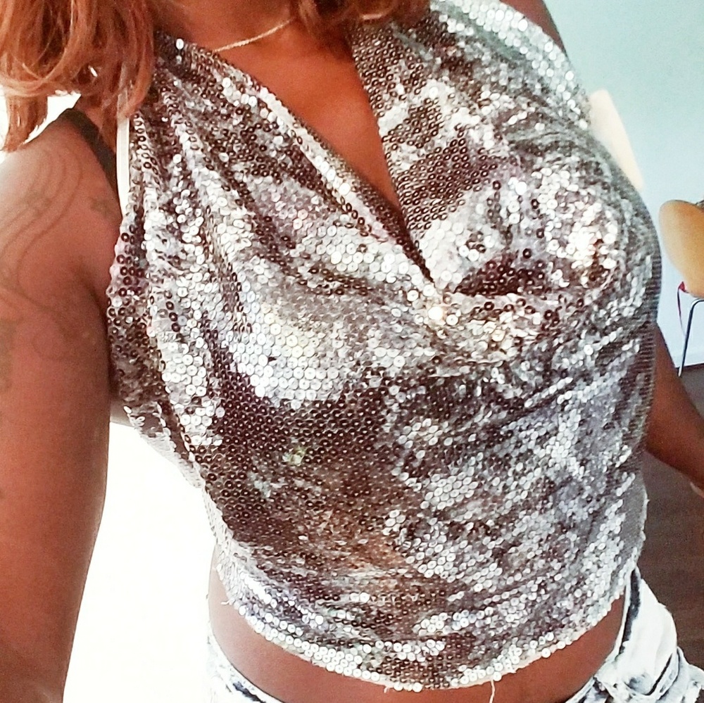 Sequin halter top