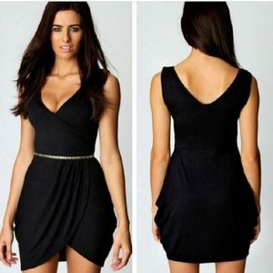 Black midi dress.