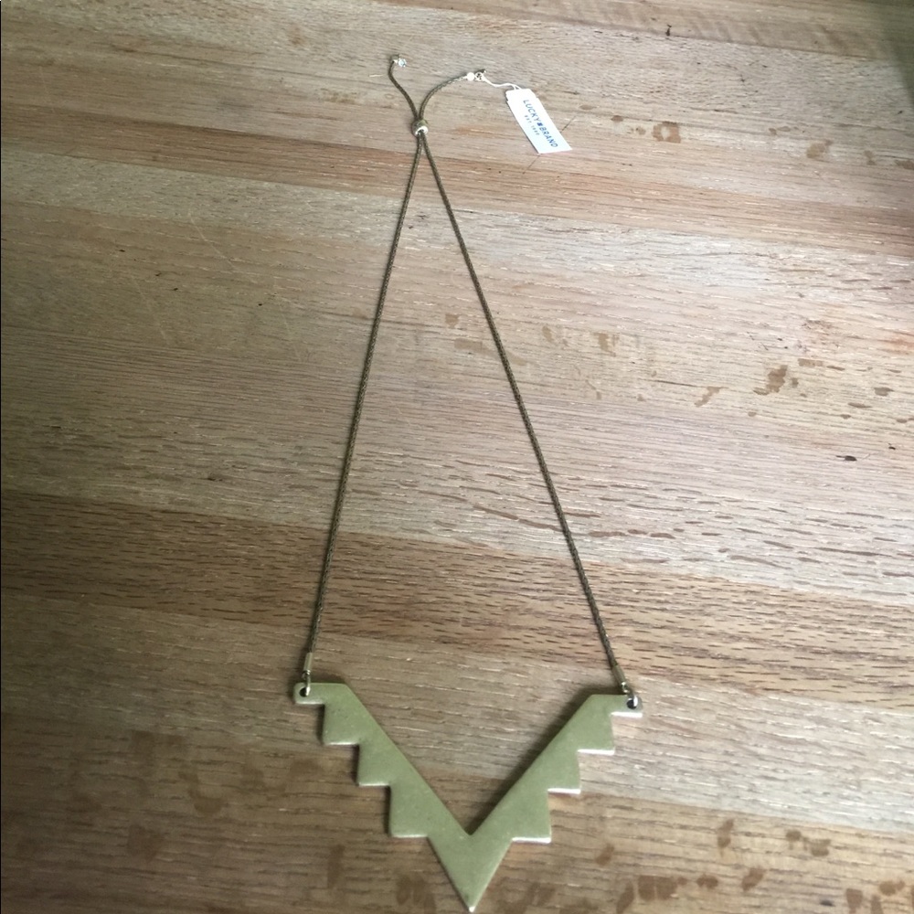 NWT Goldtone Geometric Lariat Necklace