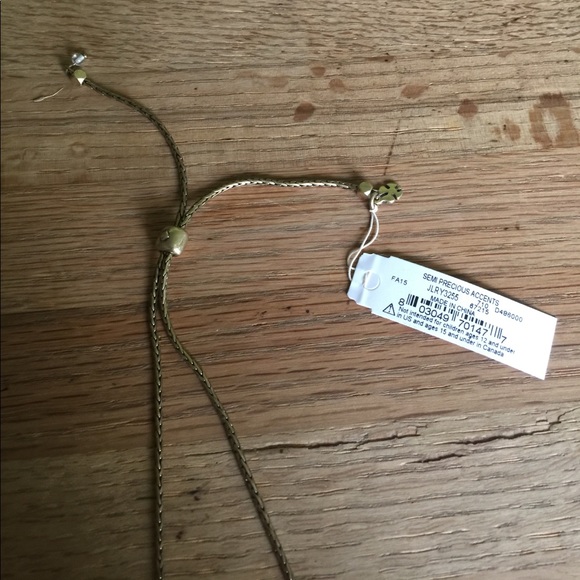 NWT Goldtone Geometric Lariat Necklace - Picture 3 of 6