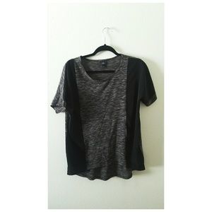 Grey t shirt with silk sleeves
