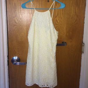 Yellow floral summer dress