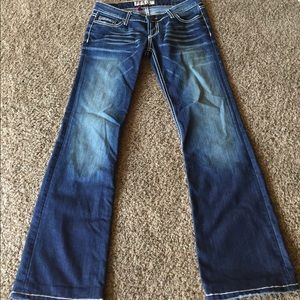 Buckle boot cut jeans
