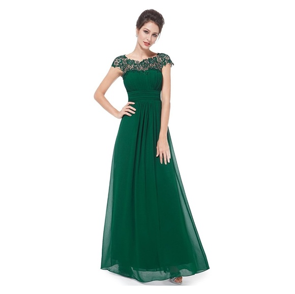 Ever Pretty Dresses & Skirts - Emerald Green Lace Formal Dress