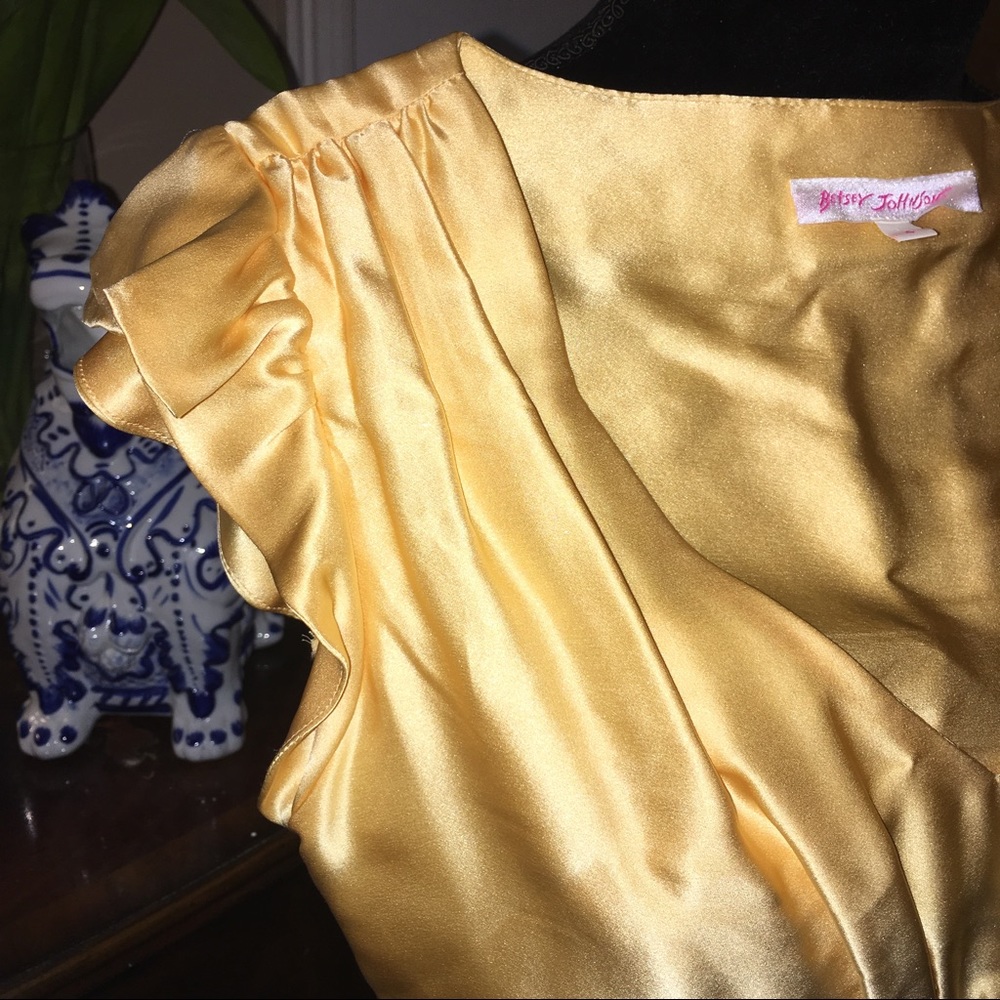 SOLD. Betsy Johnson Yellow Silk Dress