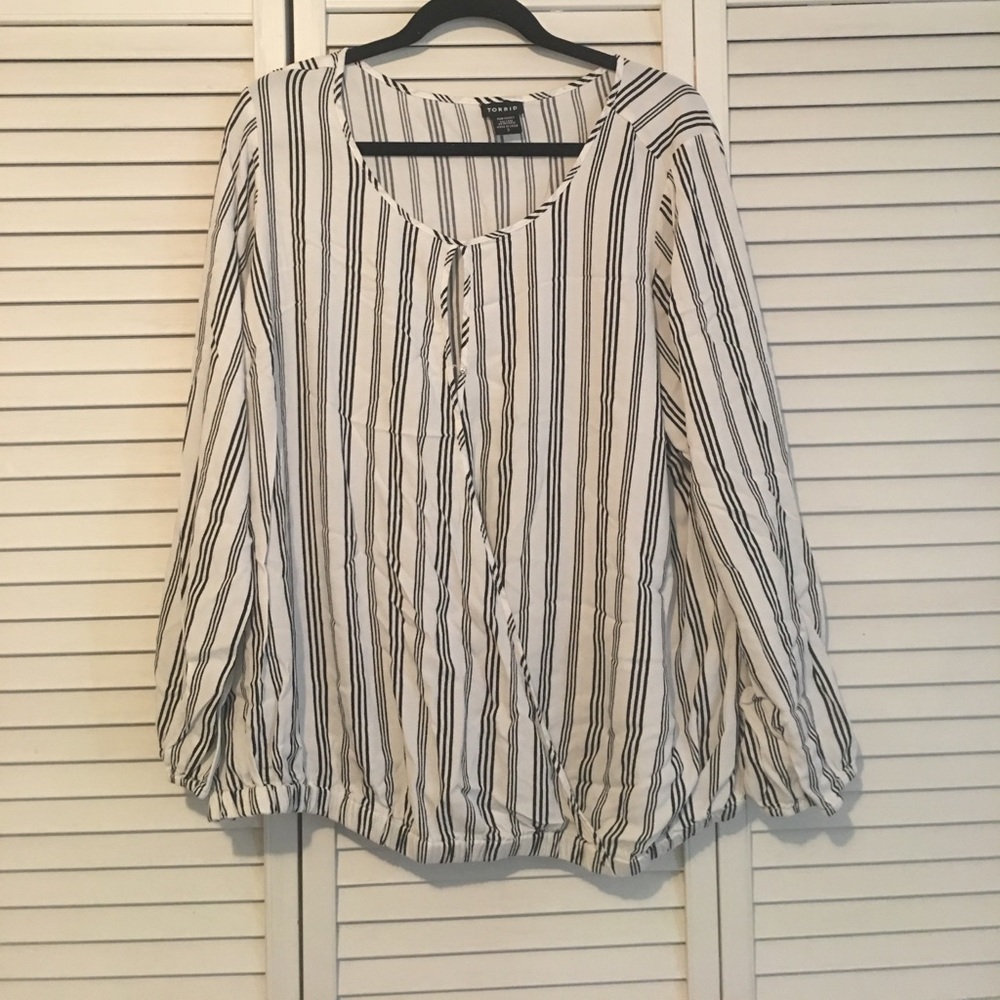 Striped Surplice Top