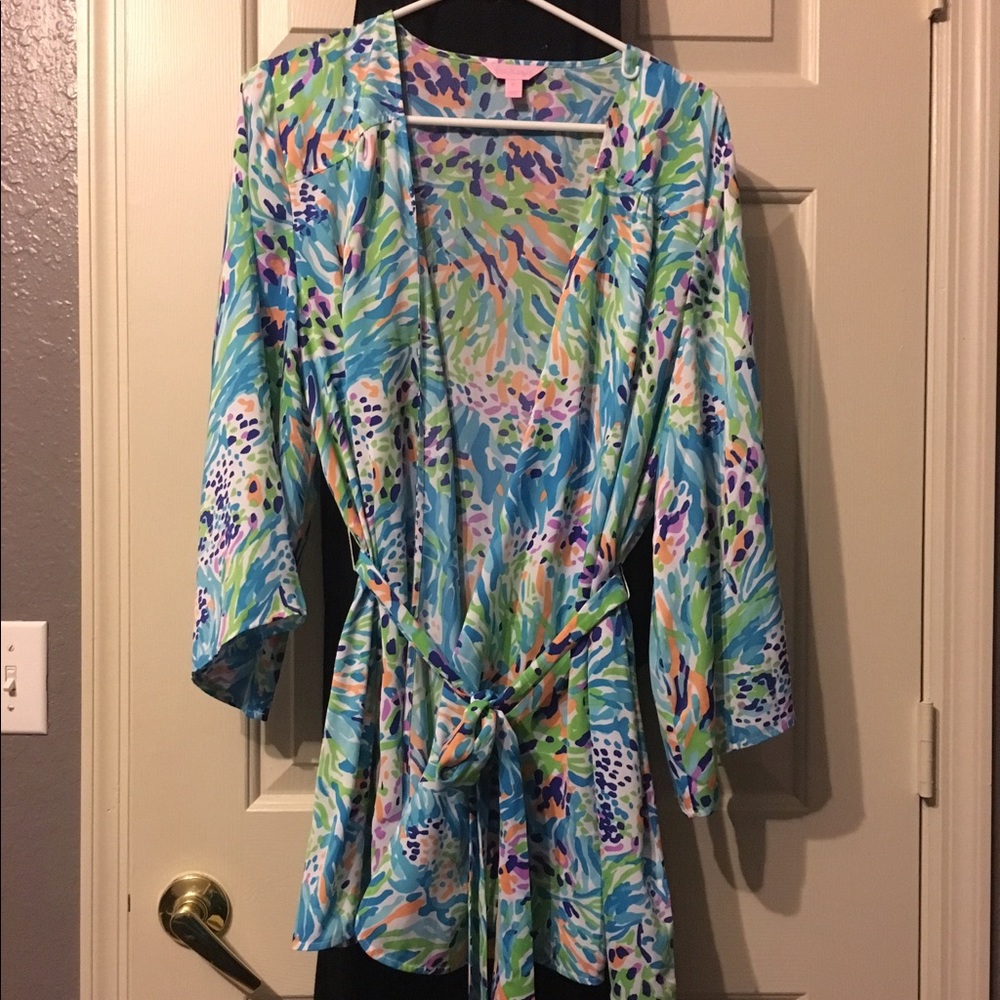 EUC Sea Soirée Lilly Pulitzer XL Kimono Style Top