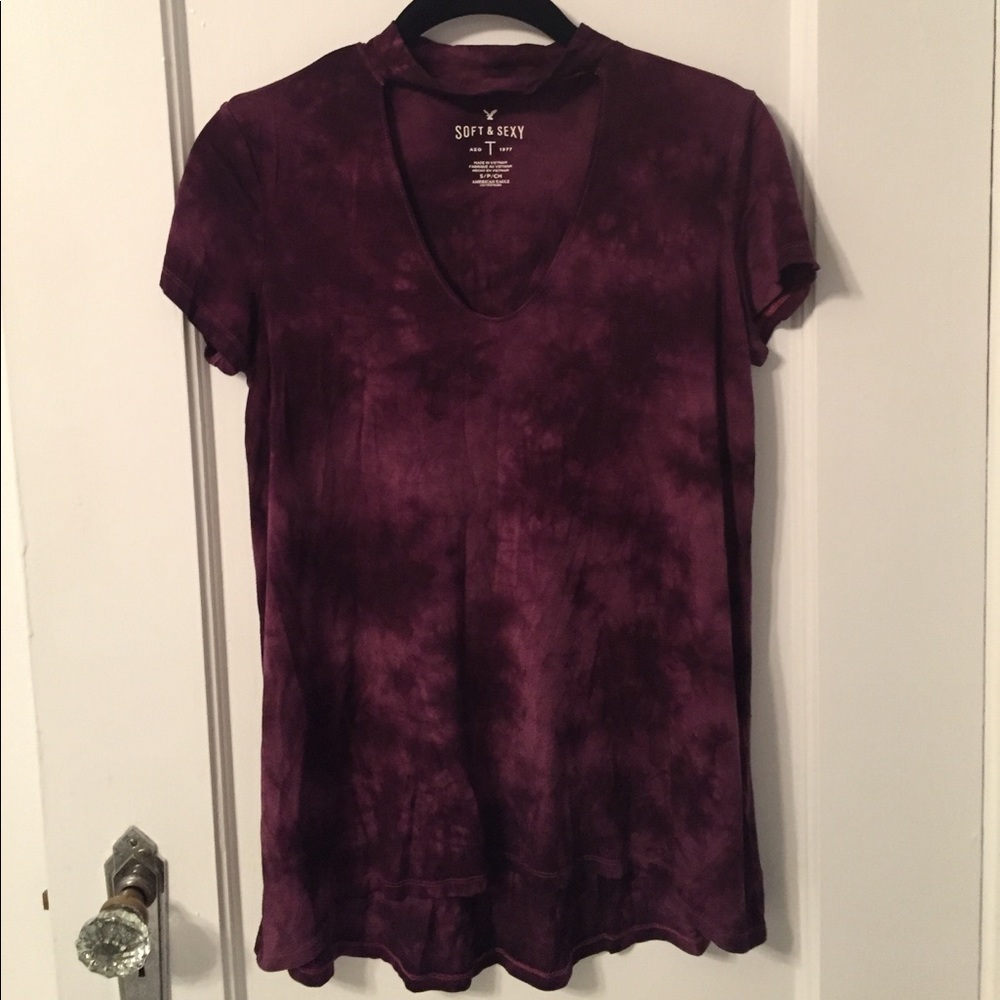 AEO tie dye cutout tshirt