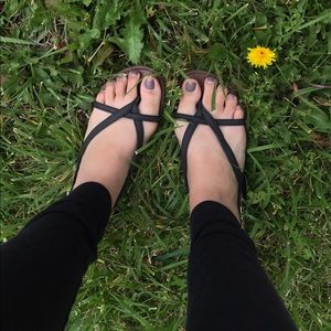 Black strappy sandals