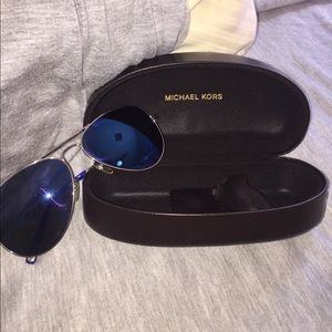 Michael Kors colbalt blue reflective aviators