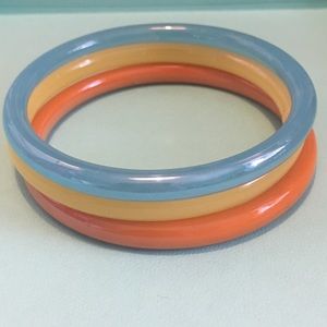Set of 3 Vintage Colored Glass Bracelets