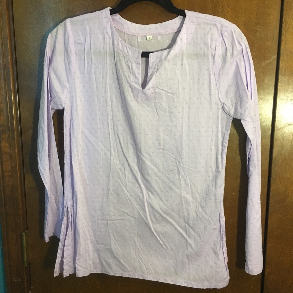 Lilac Swiss Dot Cotton Blouse