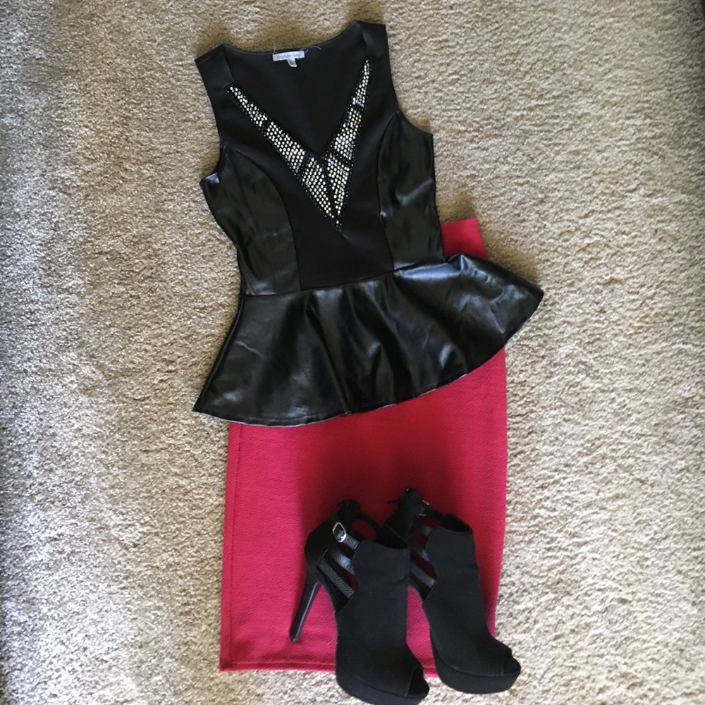 Black pleather tank top