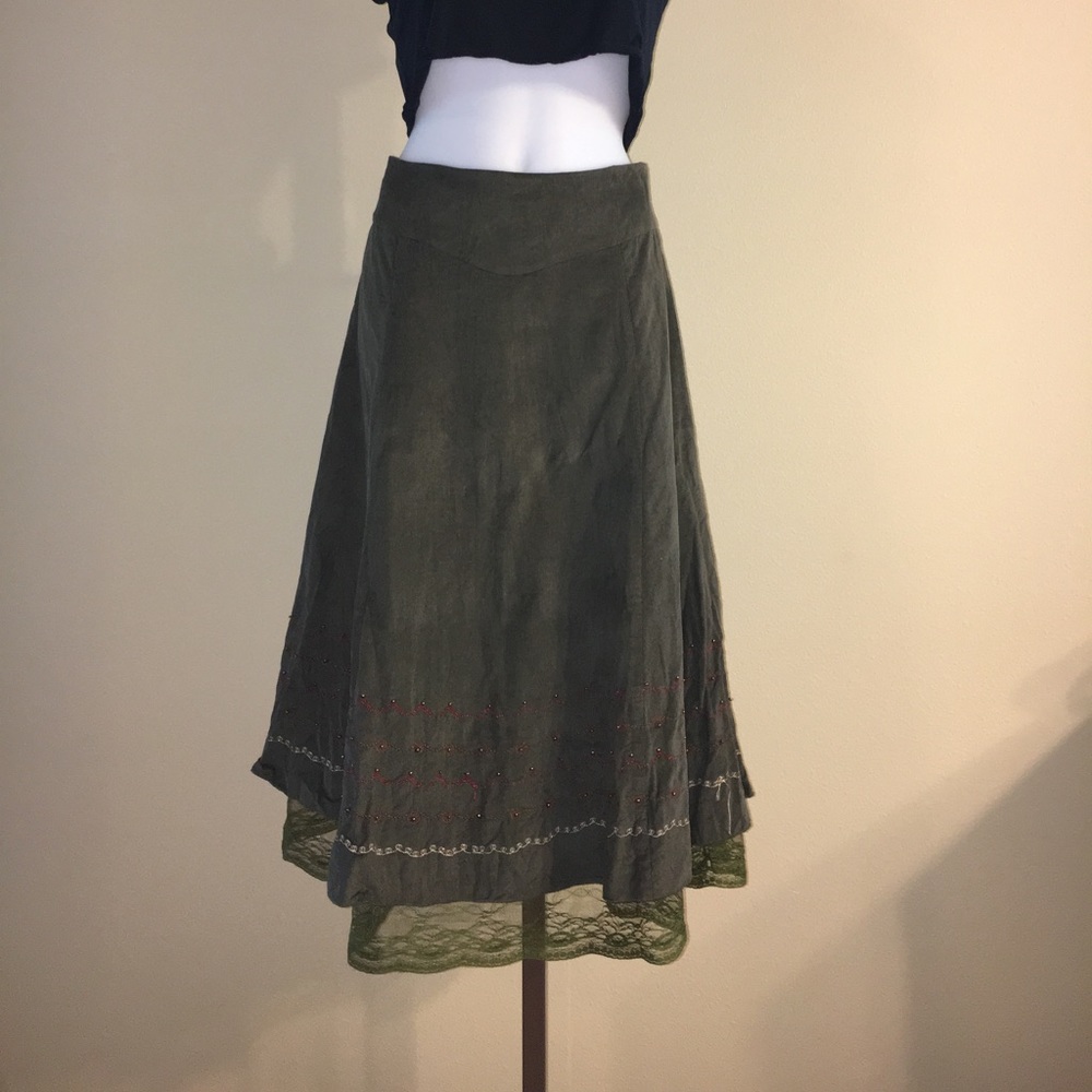 Olive corduroy L skirt