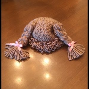 Handmade crocheted Cabbage Patch Hat.