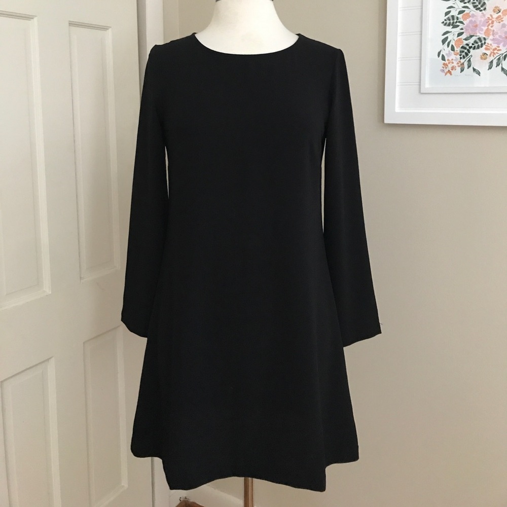 American Apparel long sleeve black shift dress