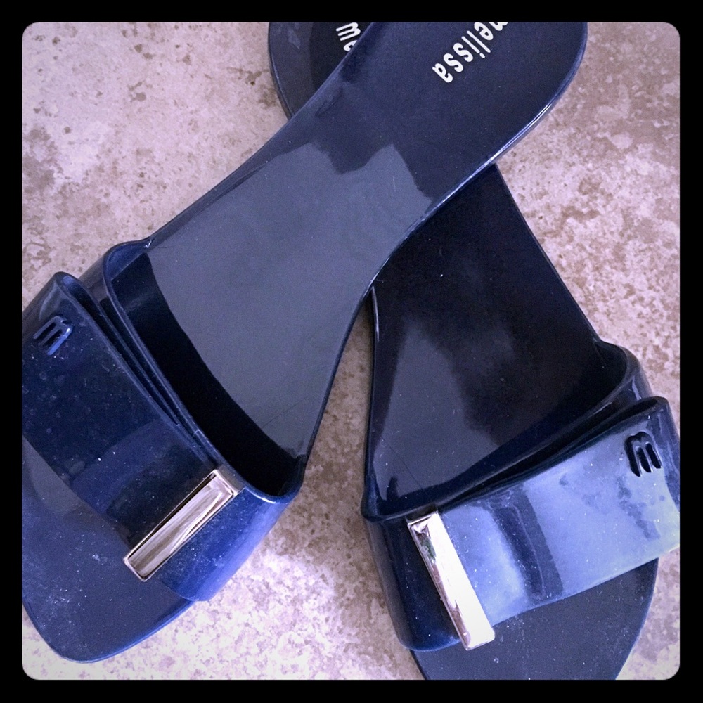 NWOT Navy Melissa Sandals