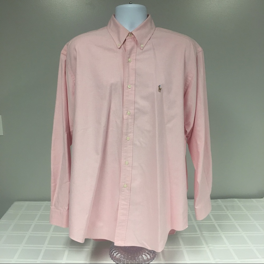 RALPH LAUREN BLAKE PINK PONY POLO MEN SHIRT LARGE