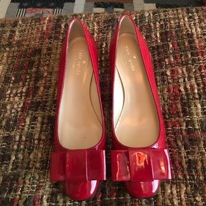 Kate Spade red chunky heel