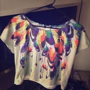 Peacock Plus Size Crop Top