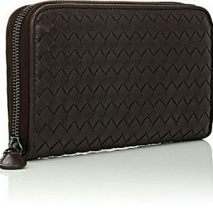 Bottega Veneta Zip Around Leather Wallet